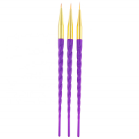 3 pcs / set Nail Art Acrylic Liquid Powder purple  Paint Brush UV Gel Nail Builder Purple Painting Pen Manicure Tool