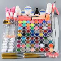 Acrylic Powder Nail Kits Sets With Brush Pens and Glitter Powders For Girls and Ladies