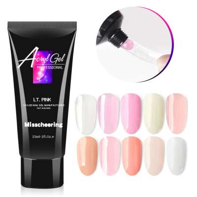 15ml 30ml 60ml Nail Extension Clear White Pink 9 Colors Poly Gel Acrylic Quick Building UV Polygel