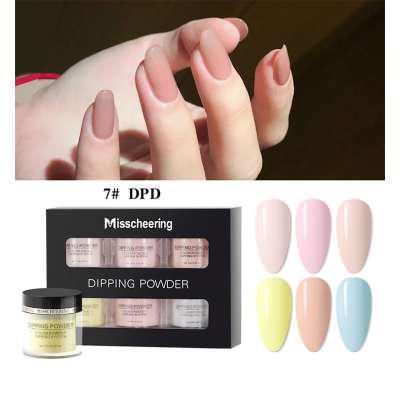 Natural Dry Pure Color Thermal Luminous Dip Powder and Liquid Nail Art acrylic Glitter Powder Dipping Kit